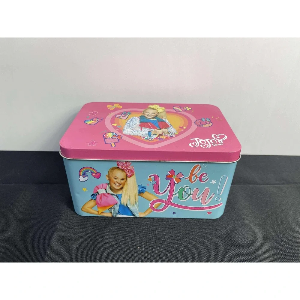 JoJo Siwa Tin Box Storage Container Pink Blue Be You Shine Your‎ Light